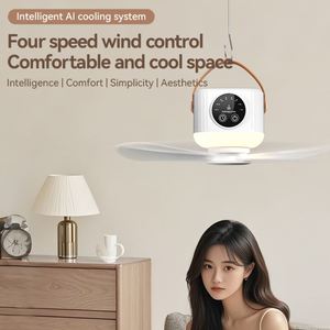 Portable Cooling With Led Night <b>Light</b> Type-C Fast Charging Multi-Functional Wireless Hanging Ceiling Fan for Dormitory Bed - Product Image 2