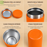 Ensemble de compléments de longévité tout en acier inoxydable : pot à poudre, shaker, cuillère doseuse, poudre de nutrition verte pour un vieillissement sain et le bien-être