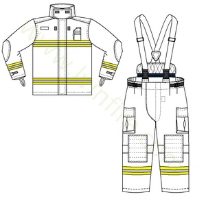 بدلة مكافحة الحرائق ، ملابس بدلات الإطفاء ، بدلة إطفاء ممتازة مع تنفس - Product Image 6