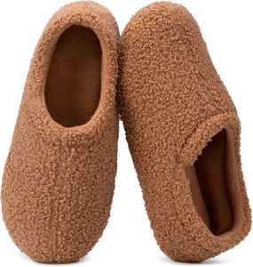 Mocassins ouverts pour femmes en fourrure bouclée respirante avec semelle extérieure en EVA à mémoire de forme et doublure en polaire pour le printemps, l'été et l'automne - Product Image 1