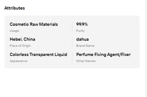 Fijador de Perfume Líquido al por Mayor con una Pureza del 99.9% |   Agente Fijador de Fragancia Transparente, Inodoro e Incoloro para un Aroma Duradero - Product Image 6