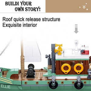 Véhicules maritimes briques navire série blocs de construction <span class=keywords><strong>bateau</strong></span> de pêche modèle bricolage assemblage jouets pour enfants adultes enfants cadeaux d'anniversaire - Product Image 3