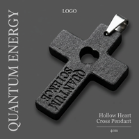 Pendentifs quantiques puissants à ions négatifs avec pierre, technologie japonaise, énergie bio quantique puissante, pendentif croix scientifique scalaire