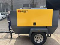 Compresseur d'air à vis diesel 350 CFM 10 bars, monophasé, mobile sur remorque, à moteur rotatif refroidi par air