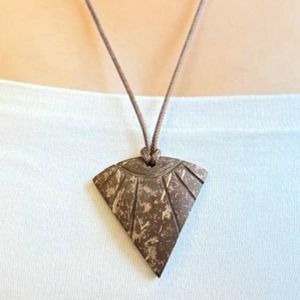 Ethnic Style Recycled Coconut Shell Necklace Handcrafted Ethnic Jewelry Collection Coconut Shell Pendant Originating Indonesia - Product Image 3