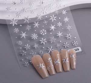 Cristal diamant bleu <span class=keywords><strong>flocon</strong></span> <span class=keywords><strong>de</strong></span> <span class=keywords><strong>neige</strong></span> Nail Art autocollant 5D Relief en trois dimensions bronzant argent <span class=keywords><strong>flocon</strong></span> <span class=keywords><strong>de</strong></span> <span class=keywords><strong>neige</strong></span> ongles autocollant bijoux - Product Image 6