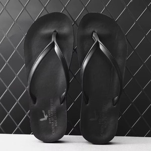 Tongs pour hommes à enfiler, à bout ouvert, sandales décontractées d'extérieur, pour le printemps/été, antidérapantes, respirantes, avec empeigne en peluche et semelle intermédiaire en caoutchouc - Product Image 2