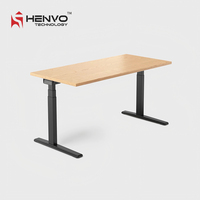 Bureau debout électrique Henvo à double moteur, ergonomique et contemporain, en acier, avec réglage de la hauteur par mémoire anti-collision pour bureau commercial