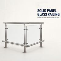 304 Edelstahl Treppengeländer Glasgeländer Gerilltes Quadratrohr Balkongeländer