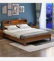 Cadre de lit Queen Luxe Moderne en Bois de Chêne Ensemble de Panneaux en Bois Massif Lit Double Taille Complète Meubles de Chambre à Coucher