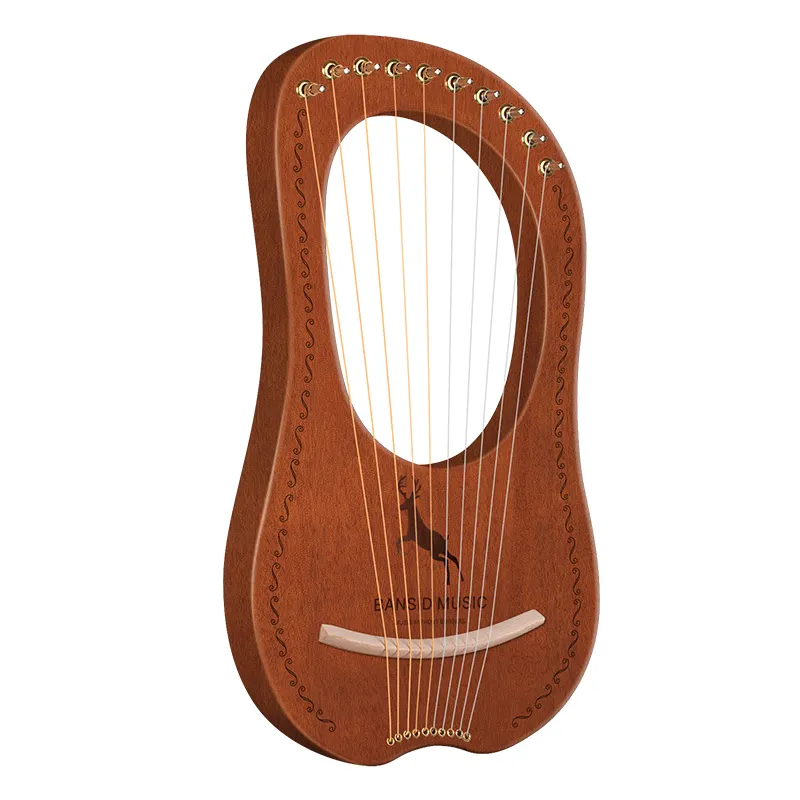 2020 promoção 10 cordas sólido mogno madeira lira harp
