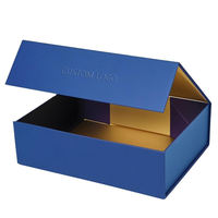 Boîte cadeau vide pliable de luxe en carton ondulé rigide mat noir, grand format, avec logo personnalisé, écologique, en forme de tiroir télescopique
