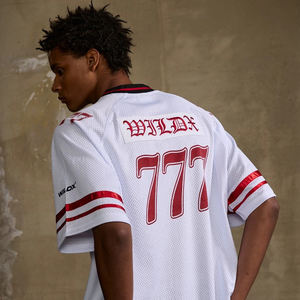 25/26 Original personalizado americano malla <span class=keywords><strong>de</strong></span> gran tamaño Vintage fútbol baloncesto Hockey béisbol carreras FÚTBOL Camisetas Jersey - Product Image 3