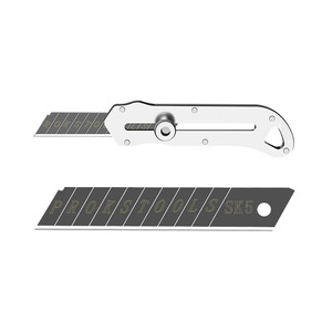 Boleei Stainless Steel Utility Knife Sk5 Blade All Metal Handle Heavy Duty <b>Cutter</b> For Unboxing Wallpaper Cutting - Product Image 5