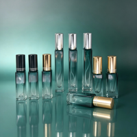 Flacon de parfum à dégradé vert, rechargeable, mini atomiseur de voyage, flacon pulvérisateur carré vide avec bouchon doré, argenté ou noir