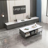 Meuble TV de luxe, table basse combinée, mobilier moderne pour salon, panneau