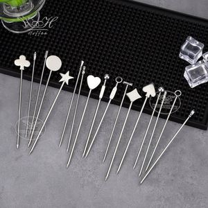 ไม้จิ้มฟันโลหะสแตนเลสเคลือบสีแบบกำหนดเอง สำหรับตกแต่งอาหาร มะกอก ค็อกเทล ผลไม้ และเครื่องดื่ม - Product Image 3