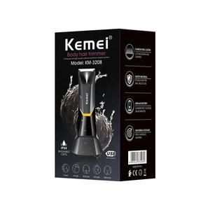 Kemei-cortadora de pelo corporal para hombres, máquina de afeitar eléctrica de carga rápida, resistente al agua, con carga USB, Km-3208 cerámica, ingle púbico, parte privada - Product Image 5