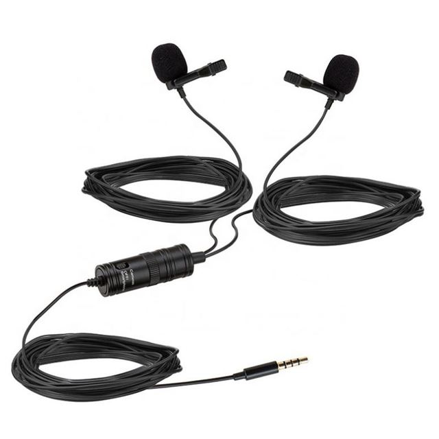Lapel Microphone Wired 3.5mm Lavalier Lapel Microphone Rechargeable Wired Lapel Microphone