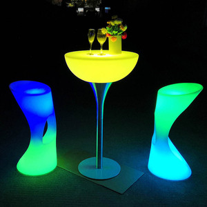 Chaise Lumineuse De Fete Và Plein Không Khí Mobilier Lumineux Sạc Tabouret LED Etanche Exterieur Led Cocktail Bảng Và Ghế - Product Image 2