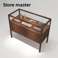 Vitrine de présentation portable en verre marron pour bijoux, lunettes, montres, amulettes bouddhistes, objets de musée, jade et or, pour salle d'étude et rangement