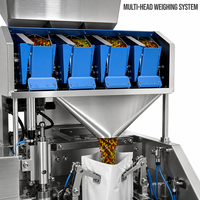 Machine d'emballage efficace pour sachets préformés de granulés d'oignon déshydraté, d'ail et de gingembre, avec scellage et peseuse multi-têtes