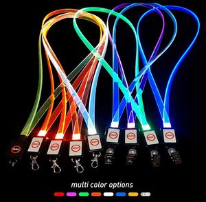 ป้ายเชือกเส้นเล็ก LED ปรับแต่งได้สำหรับธุรกิจใช้ส่วนตัวสายคล้องคอพร้อมไฟ LED โลโก้ได้ตามต้องการของขวัญแปลกใหม่ - Product Image 6