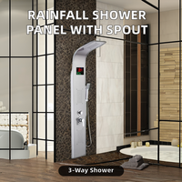 Robinets de panneau de douche de salle de bains de pluie chromés modernes à poignée unique professionnels motif de pulvérisation douce pour appartements douches de bain