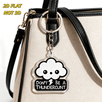 Porte-clés en acrylique 'Don't Be a Stormcloud' : Charme de sac et accessoire de porte-clés en forme de nuage mignon avec éclairs pour booster l'humeur