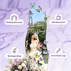 Insegna di Benvenuto per Matrimonio in Acrilico Ondulato Irregolare 71x27.5in, Stampa UV Personalizzata, Sfondo per Photo Booth e Selfie, Produzione OEM - Product Image 2