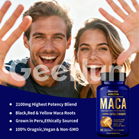 Capsule de racine de maca à étiquette privée OEM pour hommes, complément alimentaire naturel à base de plantes, amélioration masculine, pilules de maca, favorise l'équilibre hormonal