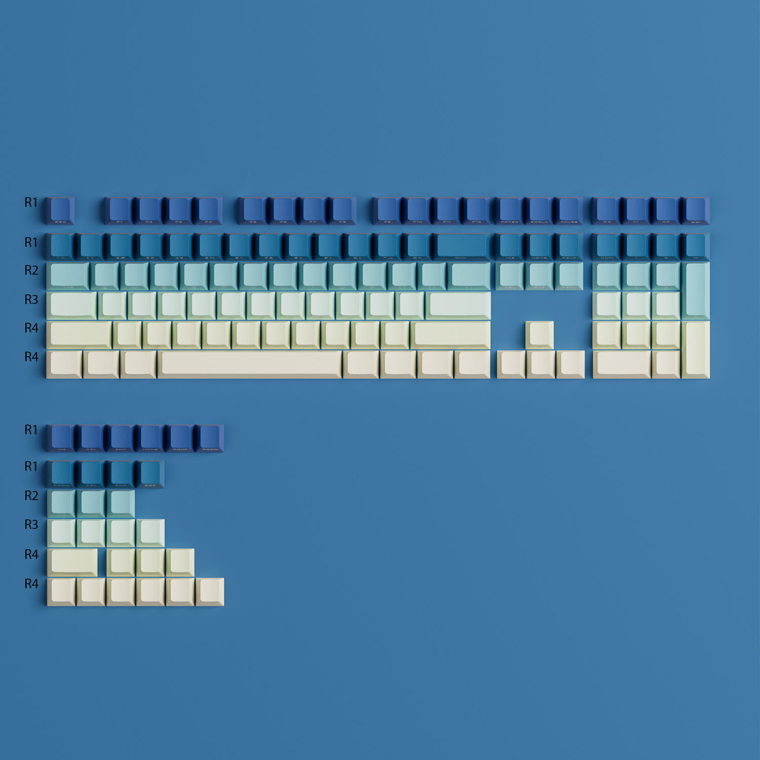 Juego de teclas con degradado Iris (135 teclas)