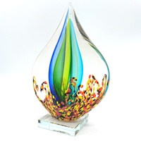Trophée en verre d'art soufflé à la main, coloré, en forme de goutte d'eau, décoratif, prix de vente en tête de liste en 2024
