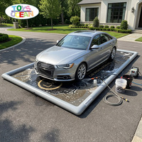 Tapis de lavage de voiture gonflable, Portable, joint à Air, résistant, collecteur d'eau, intérieur avec vidange, 10 pièces