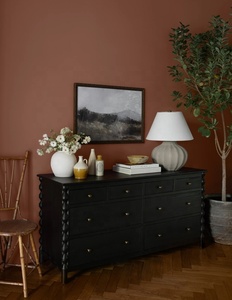 Mobilier de chambre à coucher de haute qualité <span class=keywords><strong>commode</strong></span> contemporaine française à 8 tiroirs en chêne massif <span class=keywords><strong>noir</strong></span> - Product Image 5