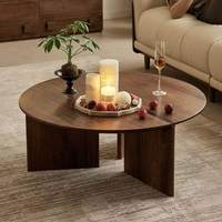 Mesa de Centro Redonda de Estilo Moderno de Mediados de Siglo, Mesa Baja Minimalista de Diseño 2026, Mesa Baja de Estilo Chino para el Hogar