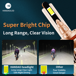 Bombillas <span class=keywords><strong>LED</strong></span> HANDAO para Faros Delanteros de Autos y Camiones, 12V-24V 110W H7, Luces Altas y Bajas, Tubos de Cobre + Placa de Cobre, Conexión Directa - Product Image 3