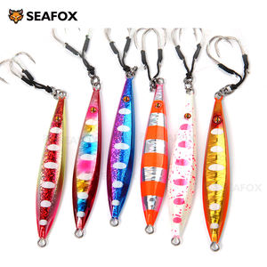 Seafox OEM nouveau <span class=keywords><strong>moule</strong></span> dur en <span class=keywords><strong>plomb</strong></span> en métal lumineux 20g-150g leurres de pêche à la turlutte en haute mer à pas lent pour bar de mer imprimé - Product Image 1