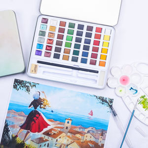 <span class=keywords><strong>Amazon</strong></span> Venta caliente agua sólida pintura pastel de 48 colores en <span class=keywords><strong>caja</strong></span> de lata - Product Image 3