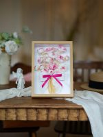 Échantillon Gratuit : Cadre Boîte à Ombre en Bois Massif pour Fleurs Séchées 3D, Fait Main, Décoration Maison, Cadeau Mariage Anniversaire
