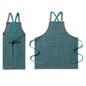 Tabliers de cuisine sans manches en toile de coton pour femmes et hommes, uniforme de <span class=keywords><strong>chef</strong></span>, styliste, café/restaurant, réutilisables, écologiques - Product Image 2
