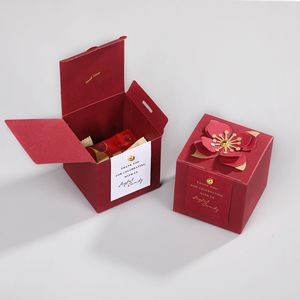 Wine <strong>Red</strong> square Cube Fashion Packaging Candy Wedding Candy Boxes Gift <strong>Box</strong> - Product Image 5