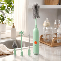 Brosse à tétine Habebe pour biberons, nettoyeur de sucettes avec fouet mélangeur de lait pour préparation sans bulles pour l'alimentation au préparat