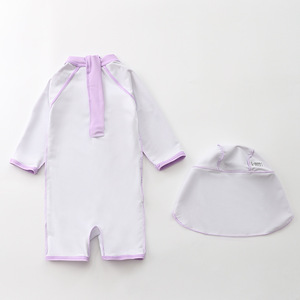 Maillot de bain une pièce à fermeture éclair pour bébé fille, maillot de bain à manches longues, Rash Guard, maillot de bain licorne pour bébé avec chapeau de soleil - Product Image 6