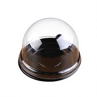 Boîte à bonbons ronde transparente en PET recyclable et écologique, diamètre [insert diamètre], conteneur de stockage pour gâteaux au chocolat et desserts, emballage en vrac
