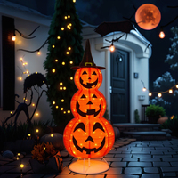Extérieur LED Cadre En Acier 3D Pliable Pliable Citrouille 60*60*150cm 100L Halloween Fête De Vacances Décor Motif Figure Lumières