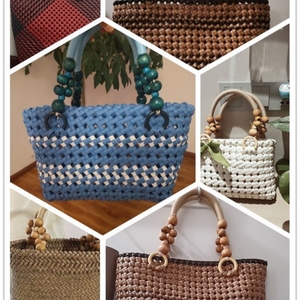 Bằng gỗ đính cườm túi xử lý, ví xử lý Nylon dây ví dây đai thay thế túi xử lý <span class=keywords><strong>u</strong></span>-hình dạng cho túi làm Vai - Product Image 4