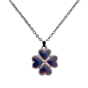 Emoción sensación temperatura CAMBIO <span class=keywords><strong>DE</strong></span> Color trébol <span class=keywords><strong>de</strong></span> cuatro hojas <span class=keywords><strong>estado</strong></span> <span class=keywords><strong>de</strong></span> ánimo mágico collares termocrómico CAMBIO <span class=keywords><strong>DE</strong></span> Color amor colgante collar - Product Image 5