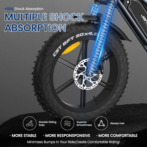 Bicicleta Eléctrica Urbana JANSNO X50, Precio Económico, 20 Pulgadas, 250W, Híbrida, 48V 17AH, Shimano 7 Velocidades, Neumáticos Anchos - Product Image 4