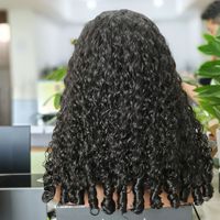 Perruque mi-tête bouclée naturelle en cheveux humains bruts birmans, sans colle, pour femmes noires, facile à porter, pré-épilée, installation facile, perruque mi-tête à retourner